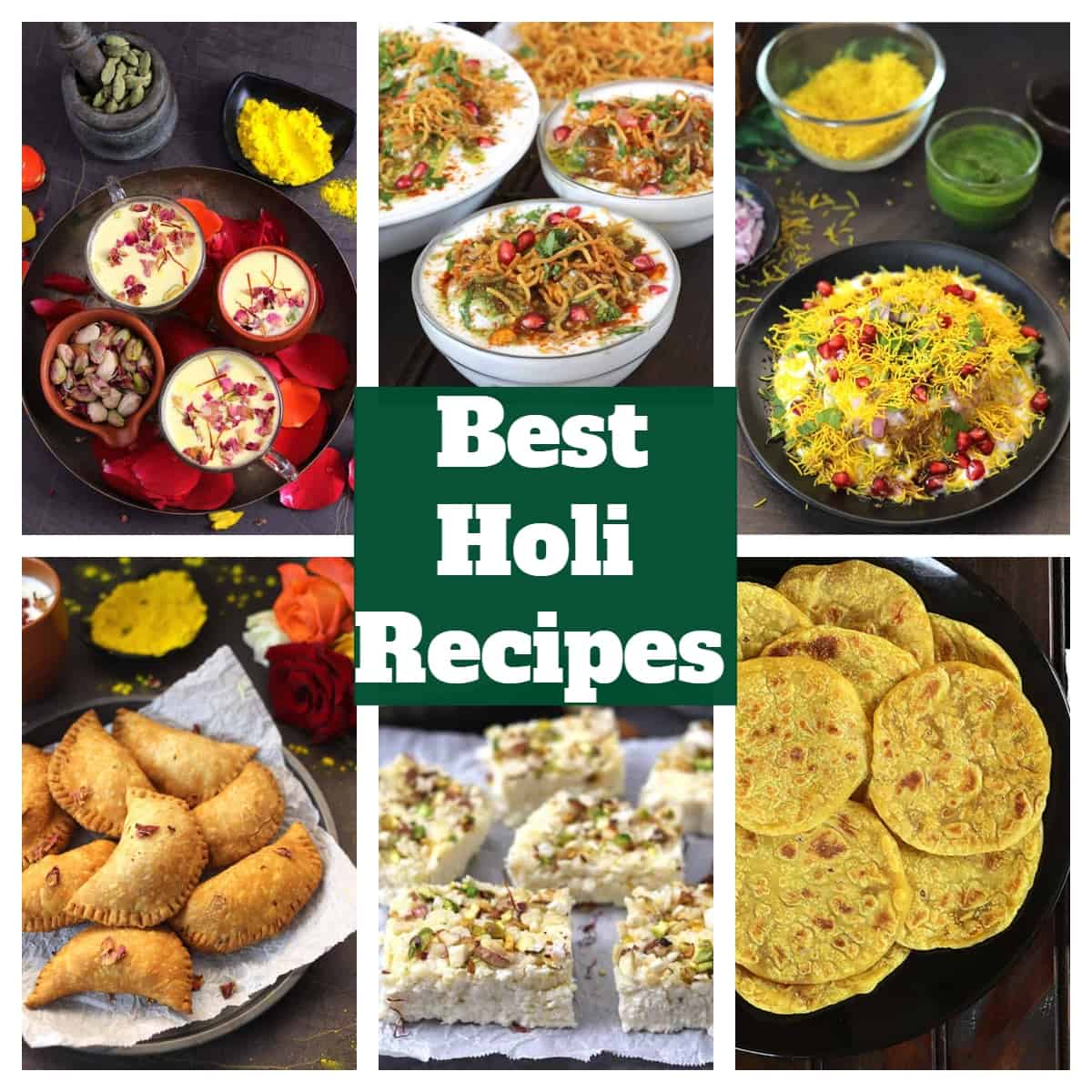 collage of best holi recipes. 