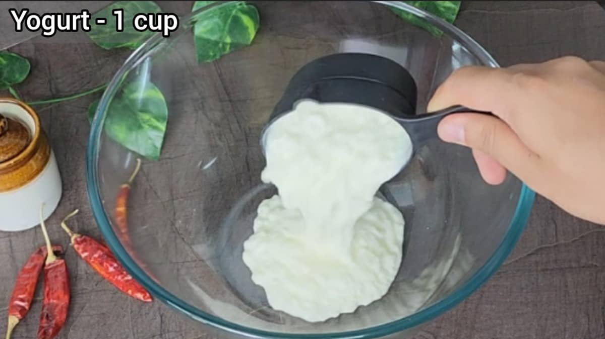 Adding thick yogurt