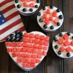 Fruit and cream dessert, Patriotic No bake red, white, blue dessert for 4th of July, Memorial Day.