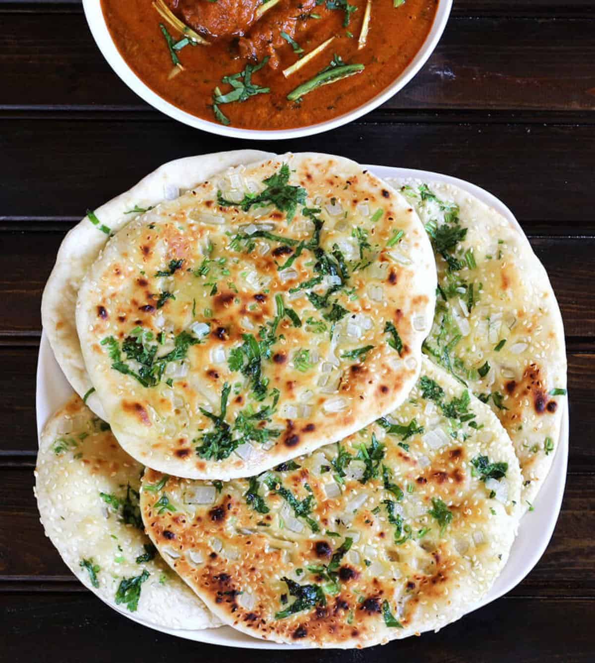 Simple and easy kulcha flatbread recipe without using yeast.