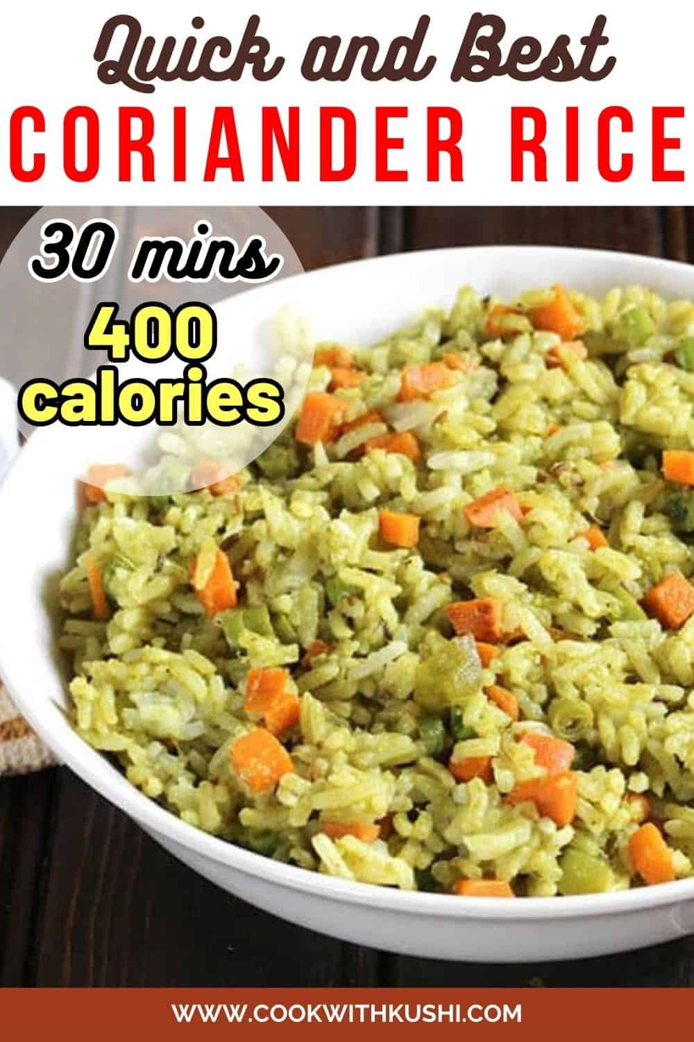 Best Coriander Rice | South Indian Cilantro Rice (Instant Pot Steps)