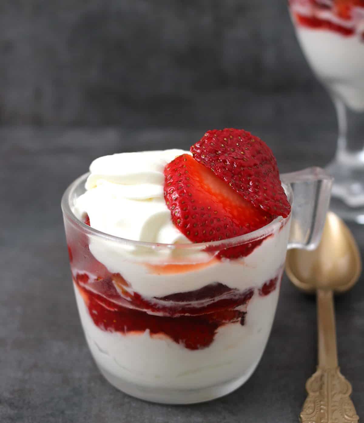 Quick and Easy Strawberry Fool, a popular food item at Wimbledon tournament.