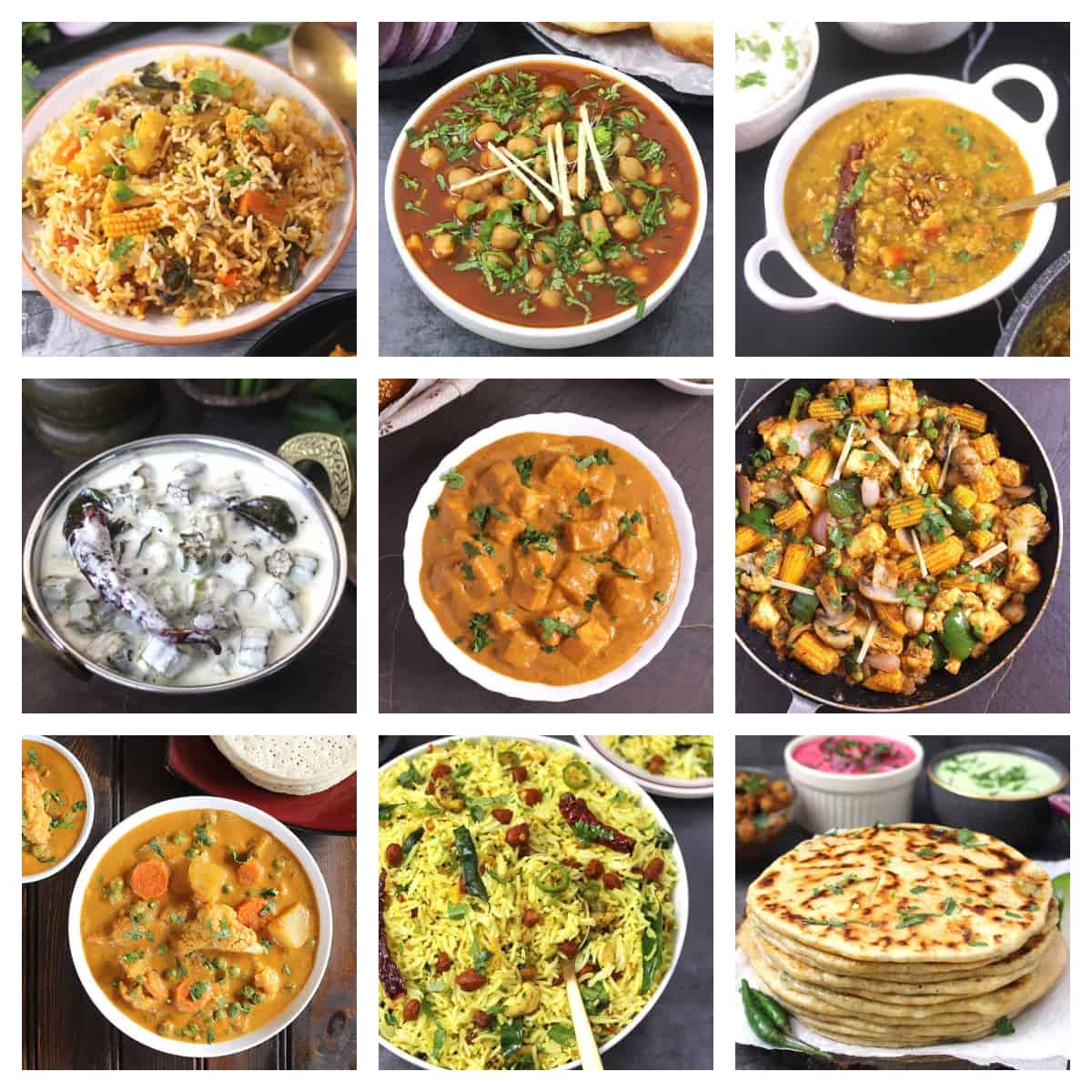 quick and easy Indian vegetarian dinner ideas for weeknight or weekend dinner. 