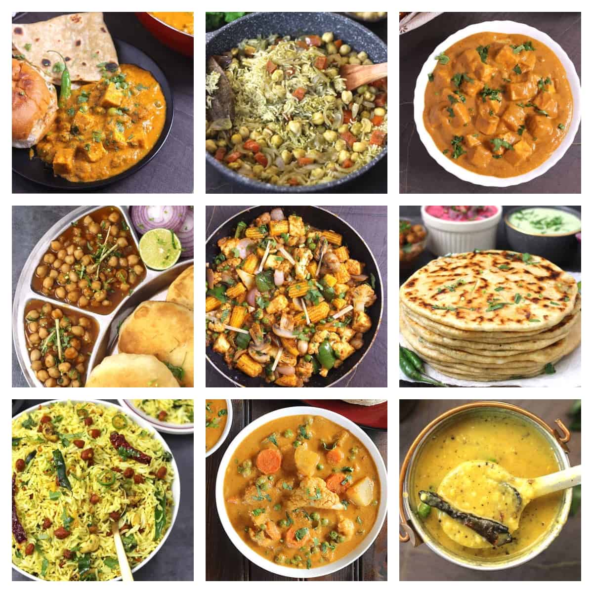 list of best, easy and healthy vegetarian Indian dinner recipes (Dinner Ideas). 