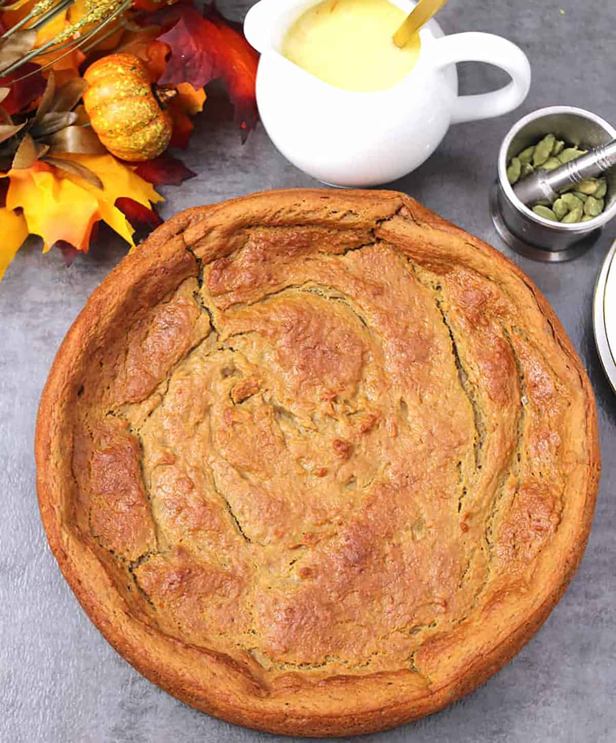 Best apple persimmon pudding baked for Thanksgiving and Christmas holiday dinner.  