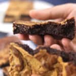 Fudgy and chewy peanut butter brownies recipe | Best brownies ever!