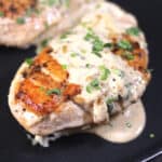 Best creamy garlic chicken breasts. Easy chicken dinner recipe with garlic cream sauce.