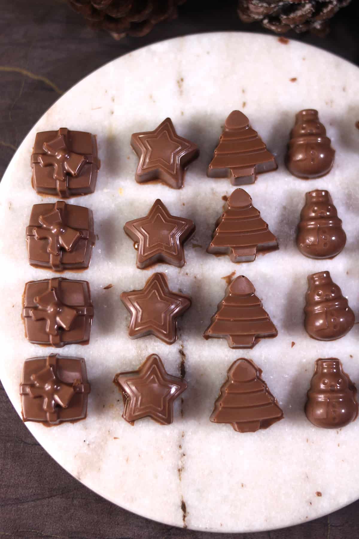 Holiday Festive-themed no-bake dessert. Christmas truffles filled with homemade caramel. 