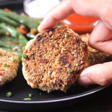 Leftover Chicken Patties (Chicken cutlet, croquettes, tikki or chicken cakes) - Appetizer or meal.