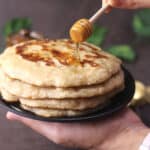 Best Whole wheat banana pancakes recipe (eggless, vegan, fluffy) - American breakfast recipe.