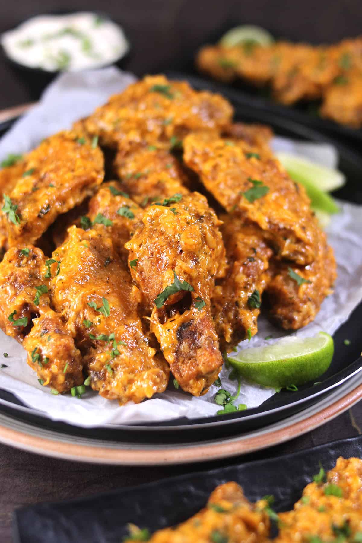 Crispy Garlic chicken wings recipe | Creamy fried garlic wings - Best chicken appetizer. 