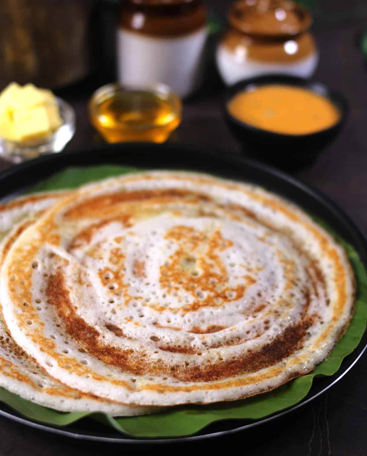 Crispy Ghee roast dosa recipe. Hotel style ghee dosa or tuppa dose. 