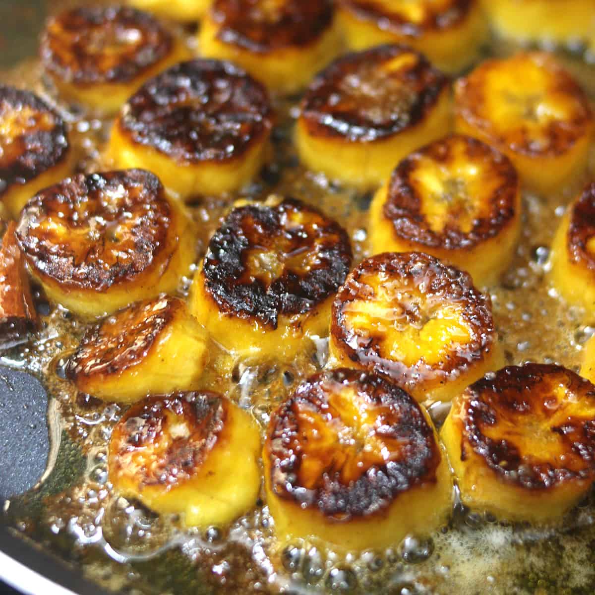 How to caramelize sweet plantains or bananas?