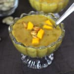 Semiya Sabudana Mango Payasam | Mango Sabudana Kheer with Jaggery and Vermicelli - Indian dessert.