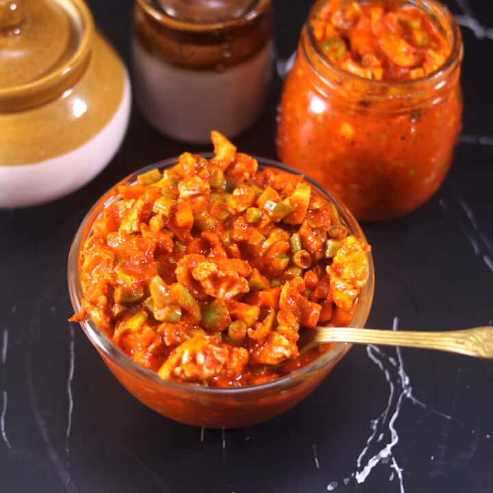 Vegetable Pickle | Achar | Tarkari Nonche - Cook with Kushi