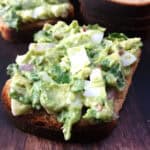 Easy avocado egg salad recipe. Low-carb Egg salad with avocado for sandwiches, toast, wraps, dip.