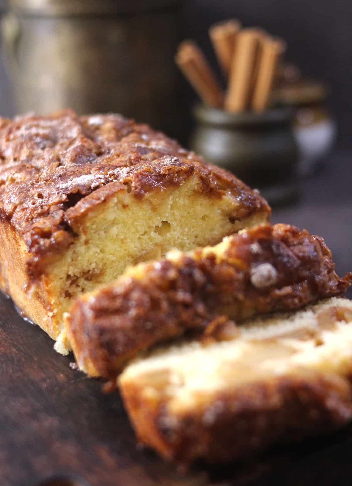 Moist apple cinnamon bread loaf | Easy apple cake with cup of coffee or tea. 
