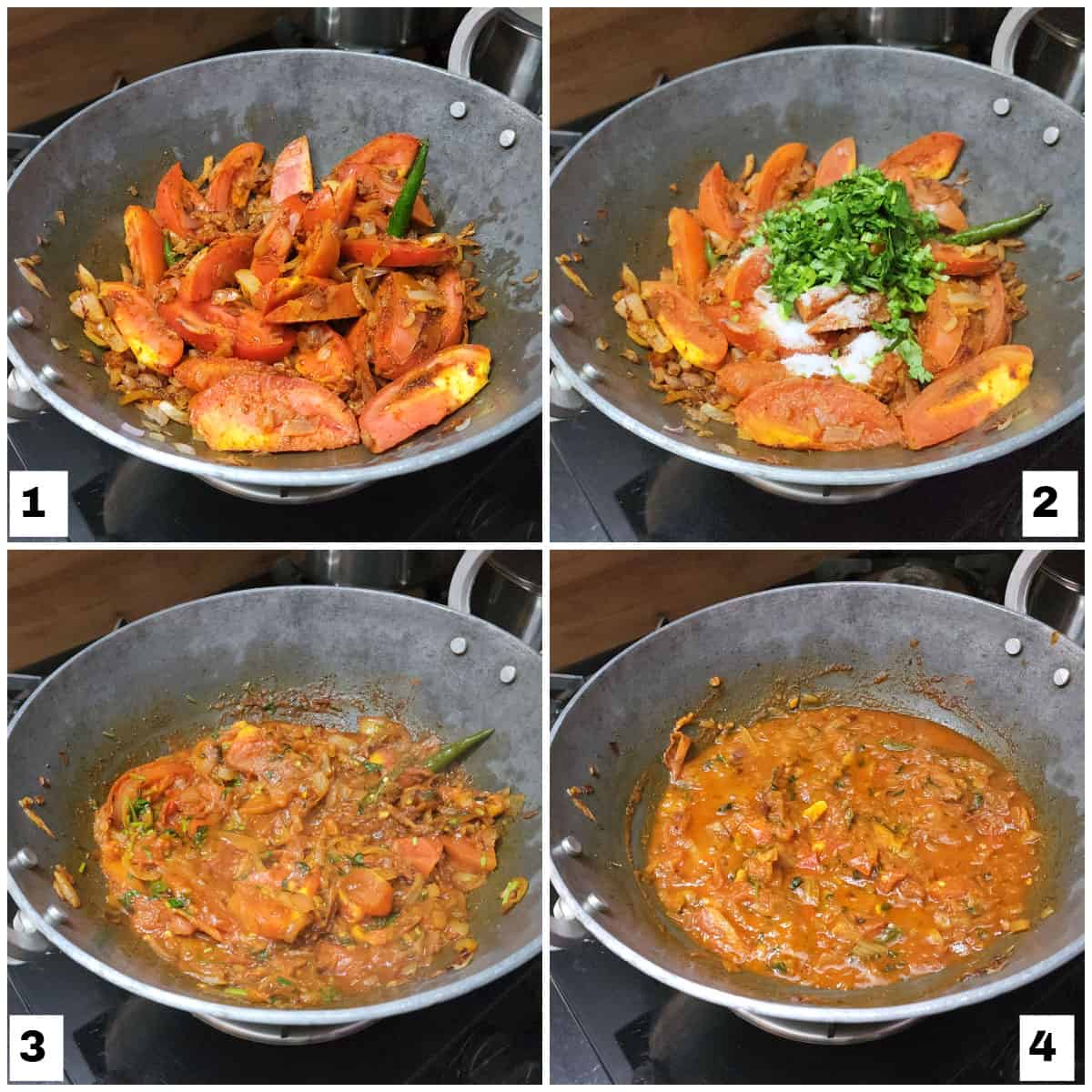 Making of egg kadai masala (egg karahi) recipe. 