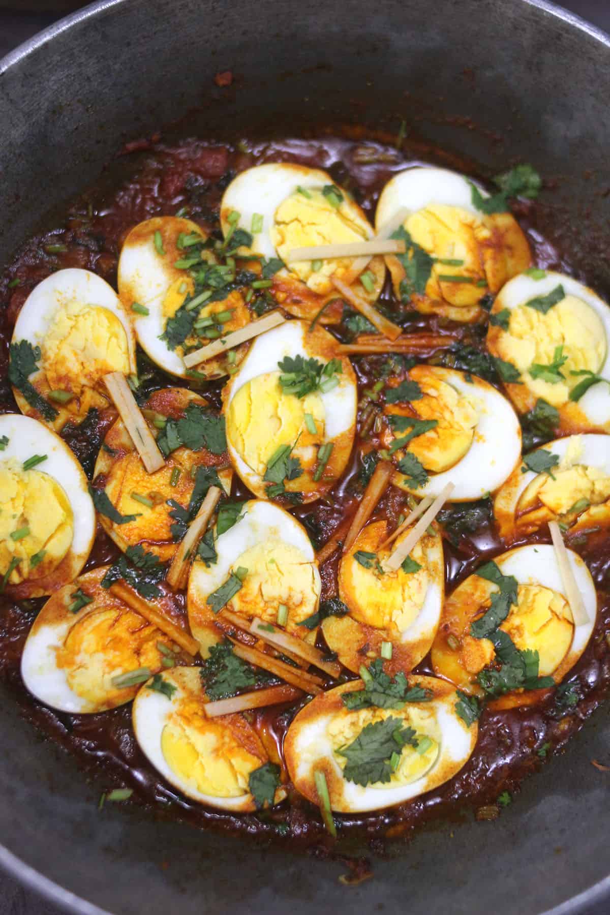 Easy egg curry or egg kadai masala recipe. Side dish for lunch and dinner. 