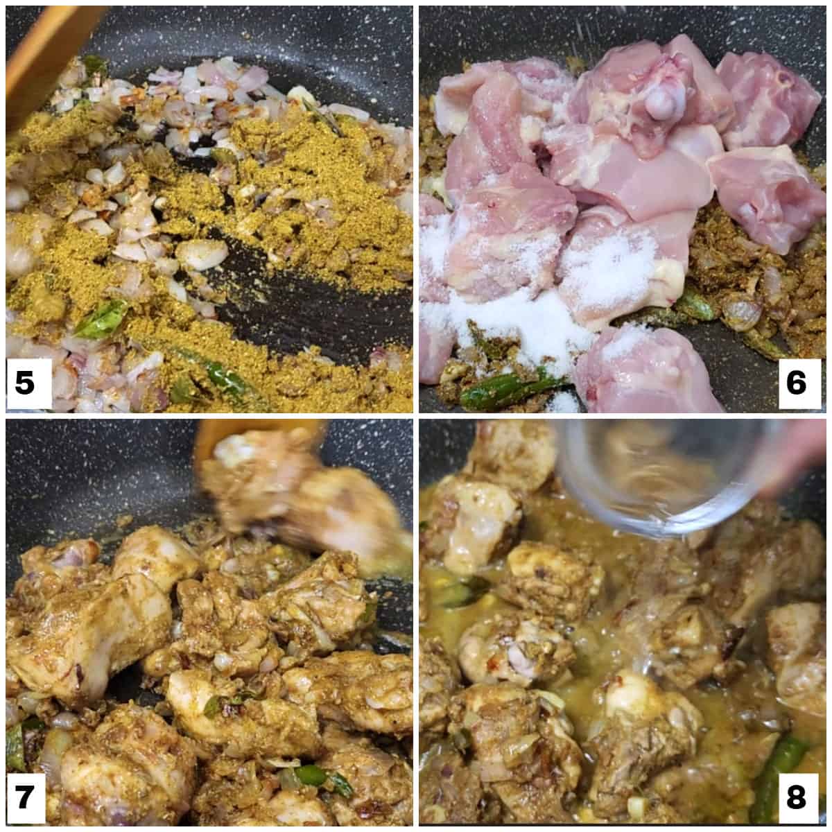 Making of chicken mappas curry. 