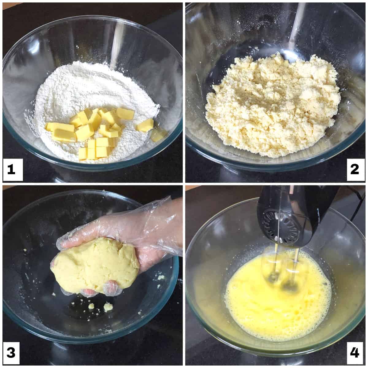 Making of pie dough crust at home. 