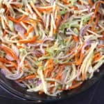 Apple coleslaw (no mayo) simple cabbage apple carrot salad (vegan, dairy free, paleo, gluten-free).