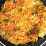 Crispy potato rosti recipe. Swiss Dish. Pan fried potatoes for breakfast, snack or dinner.