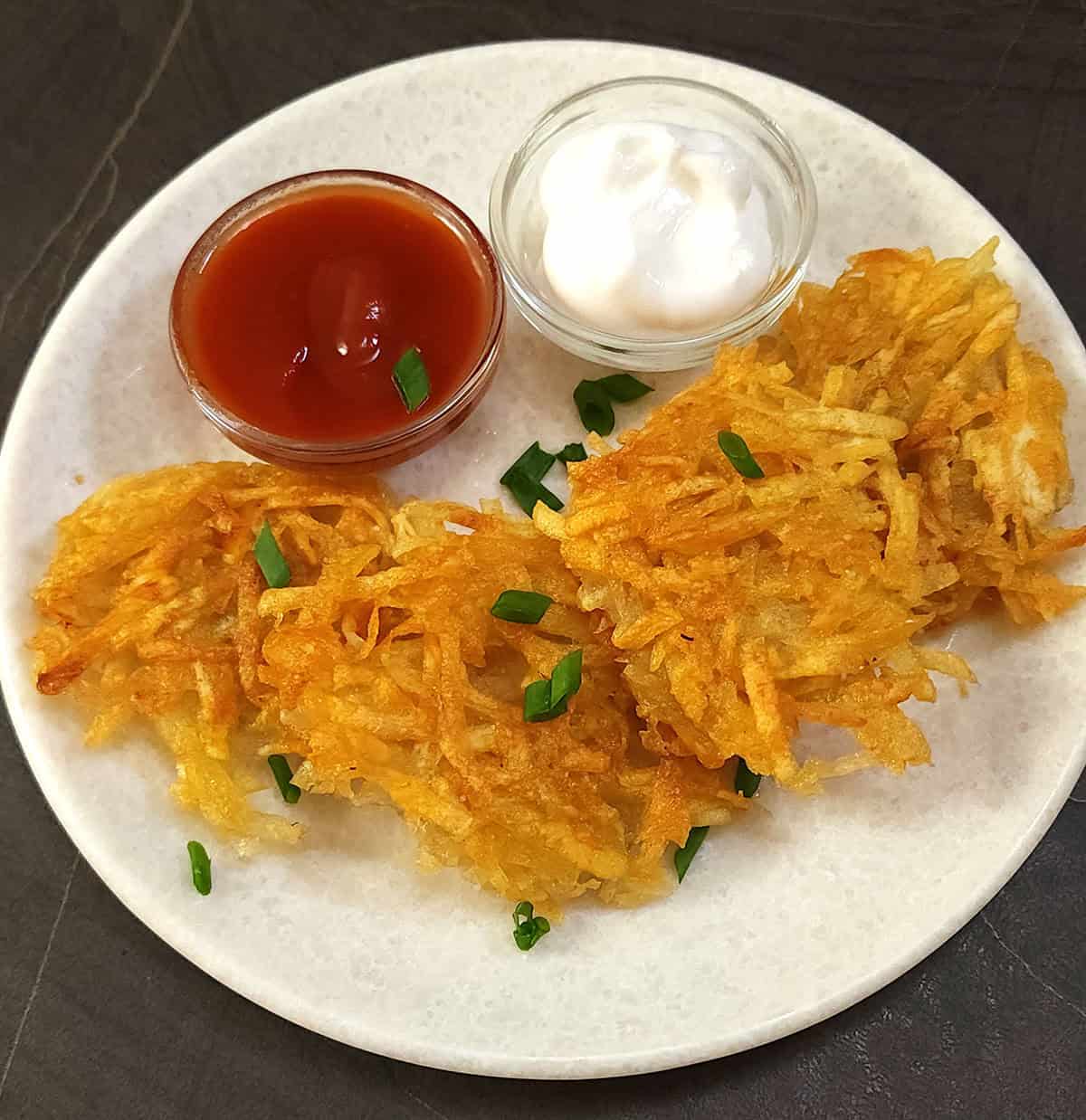 Crispy potato rosti - potato appetizer or finger food recipe. 