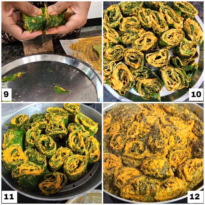 Patrode | Steamed Taro Rolls Recipe | Colocasia Rolls - Cook with Kushi