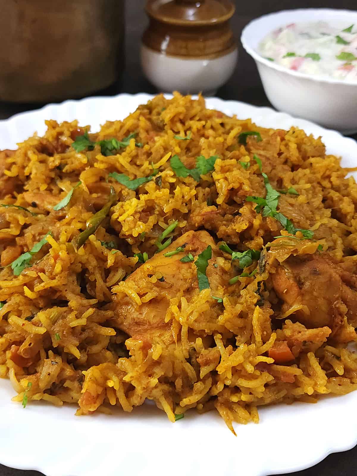 Chettinad Chicken Biryani - Spicy & aromatic one-pot chicken biryani recipe.