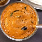Onion Chutney - Indian Chutney recipe without coconut for idli, dosa, snacks, sandwiches, etc.