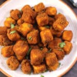 Crispy paneer popcorn (vegetarian nuggets or paneer bites) - best evening snack or party appetizer.