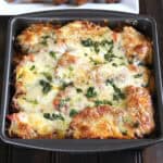 Eggplant Parmesan (Easy and Baked) | Aubergine Parmigiana - Vegetarian Casserole Dinner Recipe