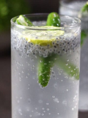 Spicy lemon soda - kulukki sarbath also known as nimbu soda, lime soda or spicy lemonade.