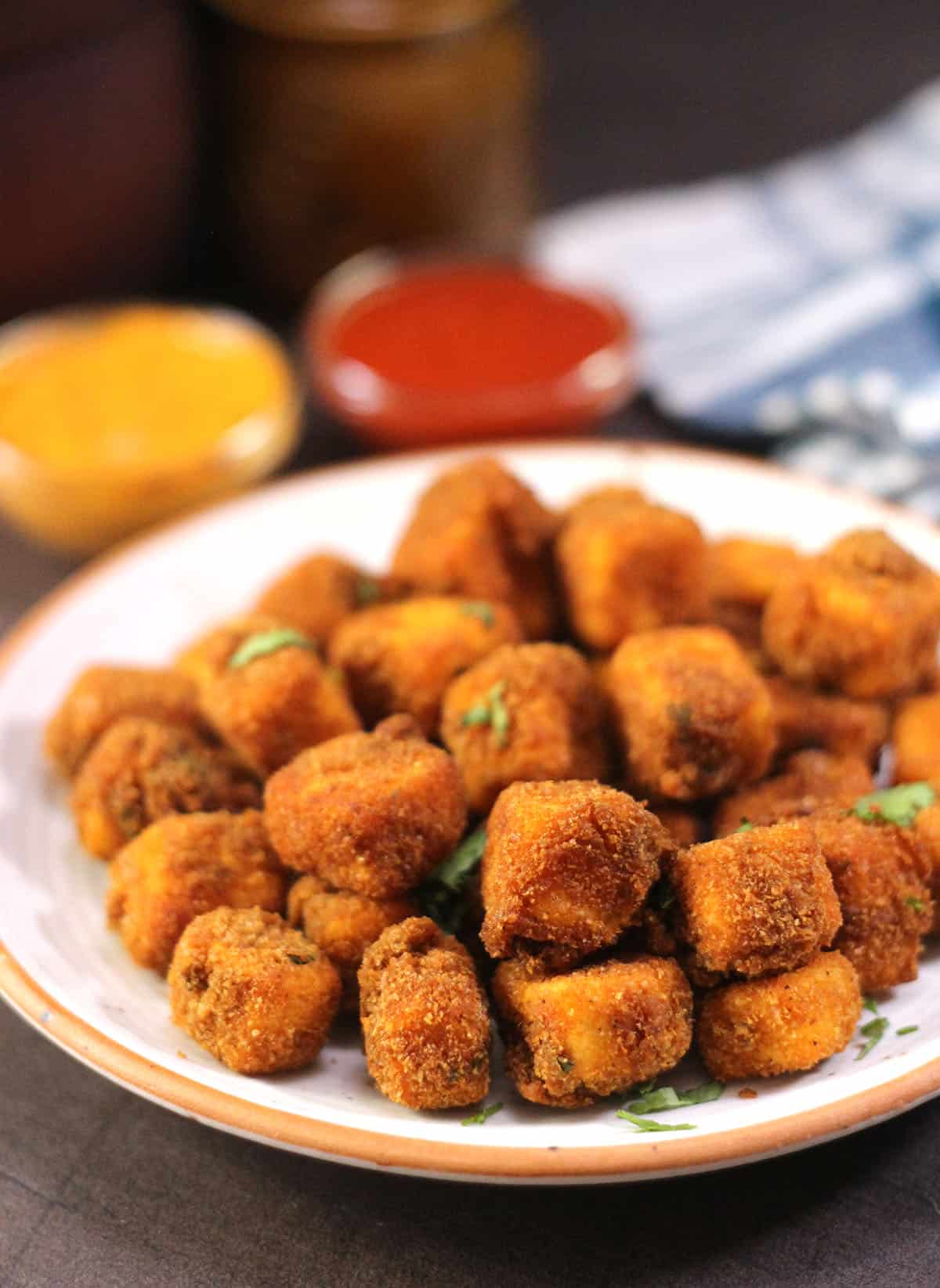 Paneer popcorn also known as vegetarian nuggets or paneer bites - best snack or party appetizer.