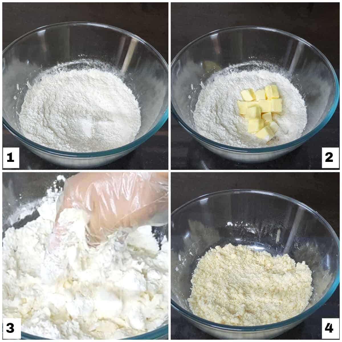 Making of the dough for homemade drop biscuits.