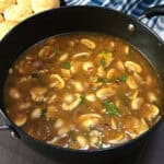 Mushroom gravy - best & easy side dish for holiday dinners, roasts, mashed potatoes, biscuits, rice.