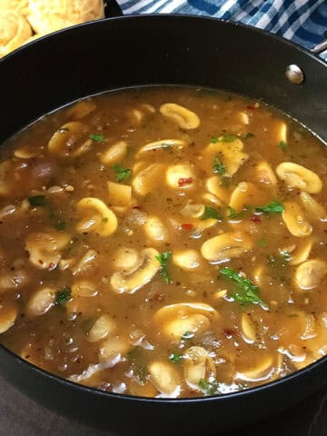 Mushroom gravy - best & easy side dish for holiday dinners, roasts, mashed potatoes, biscuits, rice.