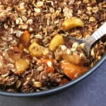 Persimmon apple crisp - warm dessert recipe for Christmas, winter gatherings and thanksgiving.