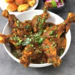 Chettinad chicken curry with homemade masala. Spicy Indian chicken recipe for lunch and dinner.