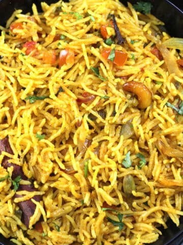 Biryani rice recipe (kuska rice) - one pot simple and easy Indian rice dish with basmati.