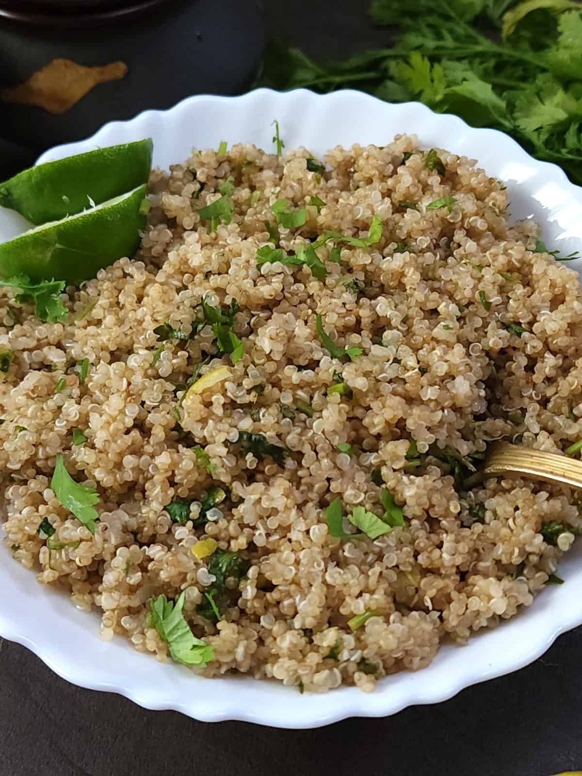 Fluffy and easy quinoa recipe perfect for salads, bowls, enchiladas, burritos, tandoori bowl.