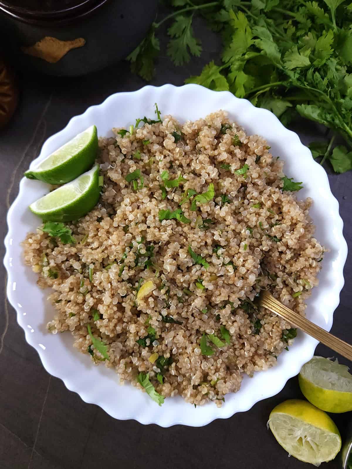 Cilantro Lime Quinoa Recipe - Easy quinoa recipe for protein bowls, vegan and gluten free diet.
