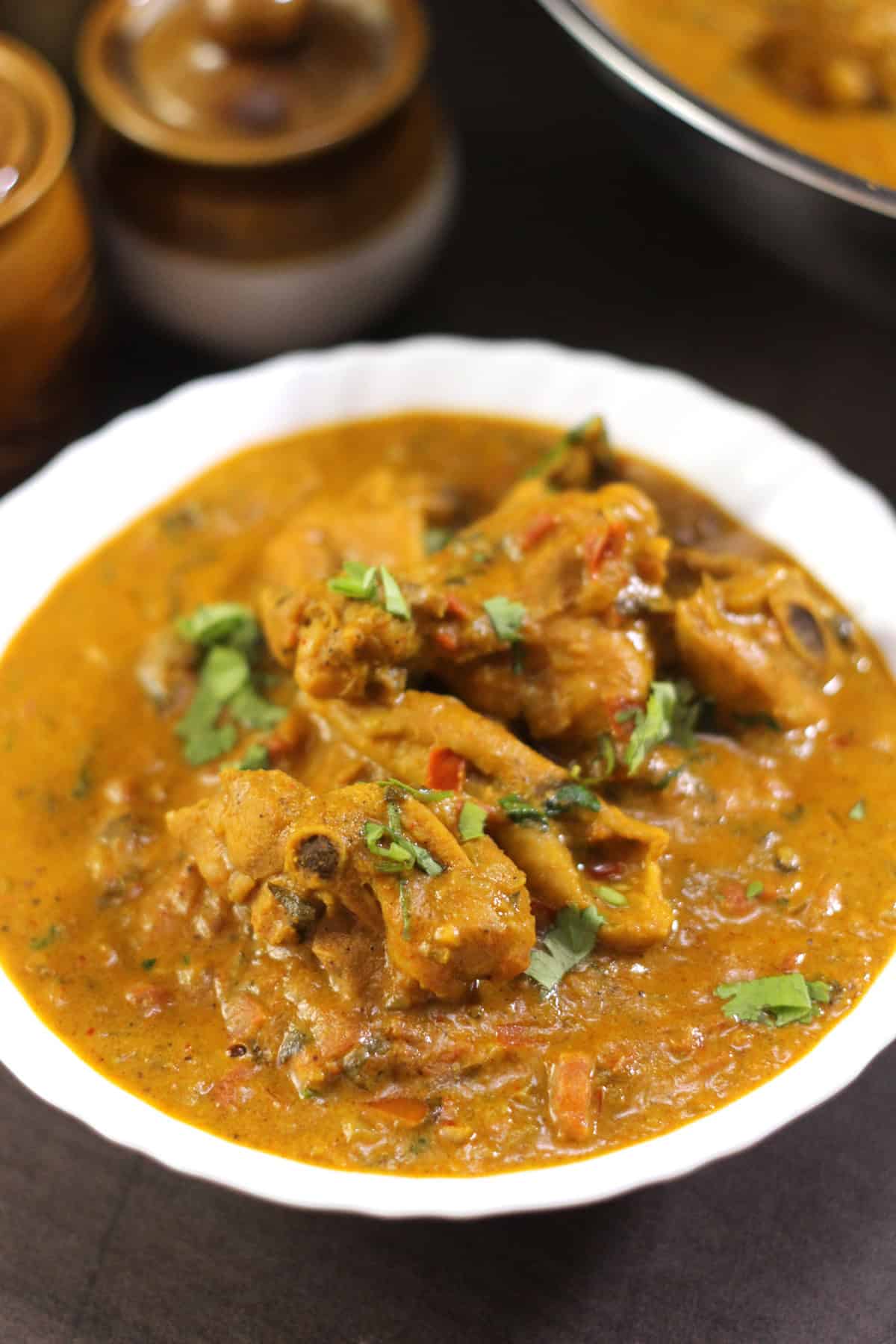 Indian chicken curry recipe - Curried chicken - Side dish for naan, roti and steamed rice.
