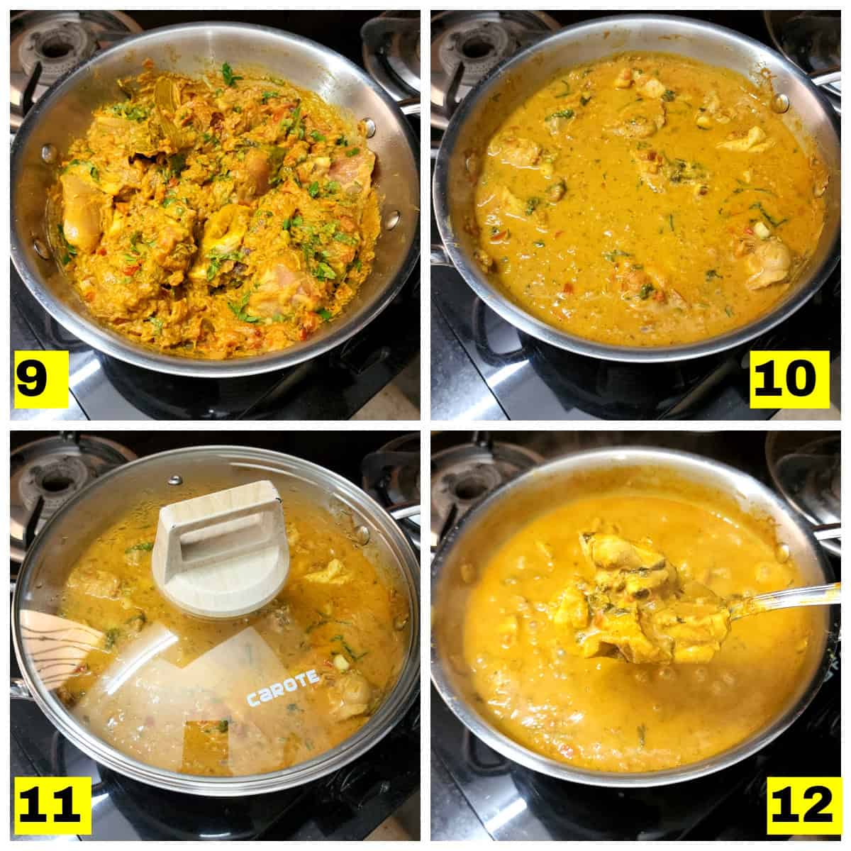 making of Creamy homemade chicken curry.