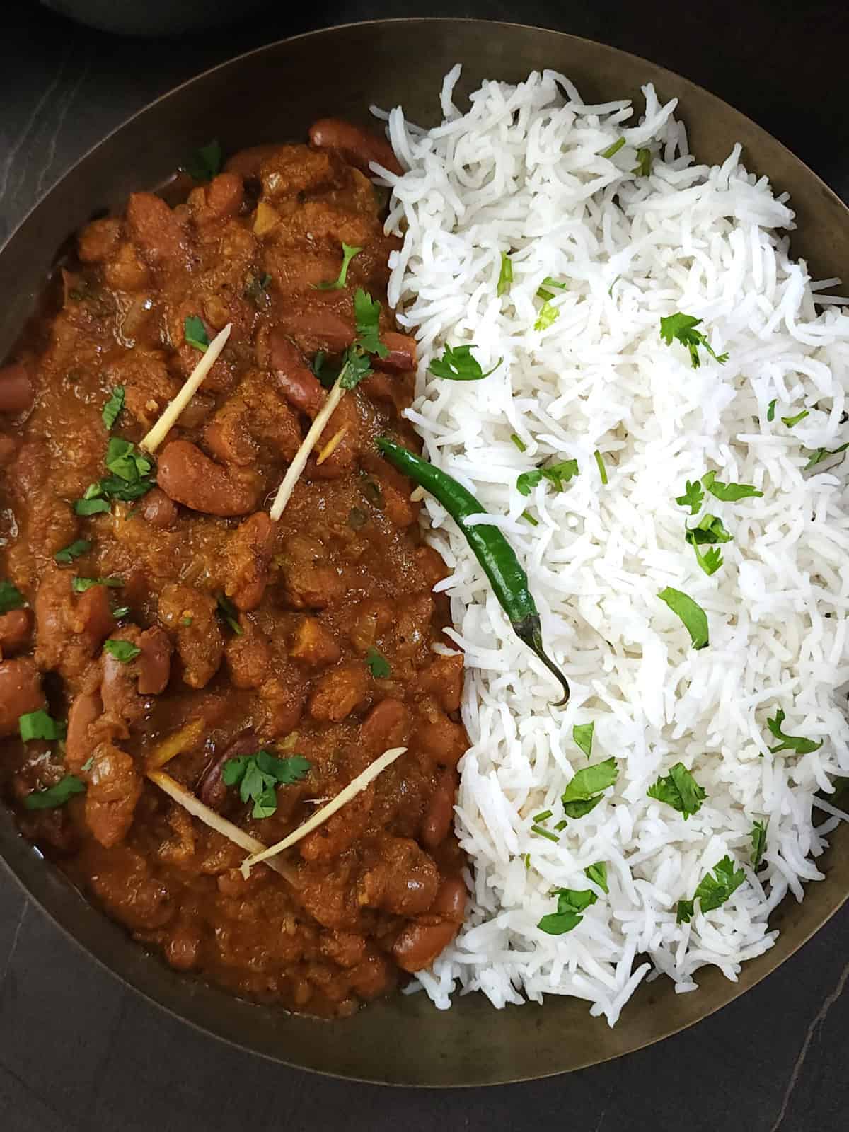 Rajma Chawal - Vegetarian and Vegan Meal. Protein Packed Kidney bean recipe.