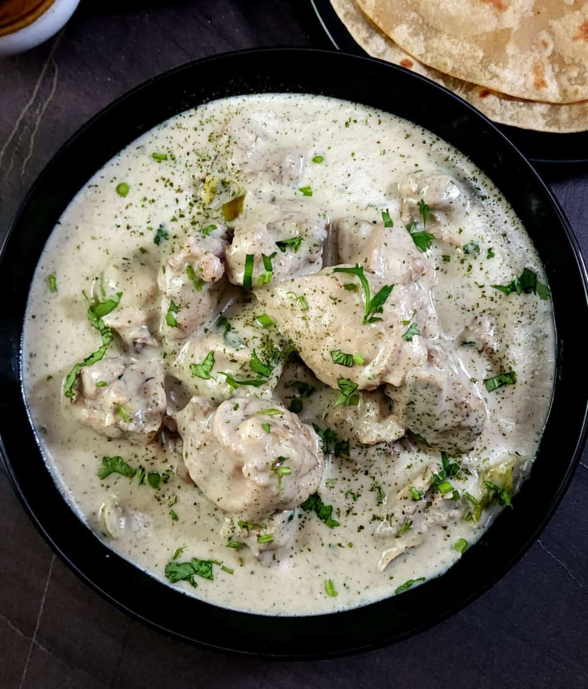White Chicken Gravy (Indian Malai Chicken or Country gravy) - Side dish for lunch and dinner.