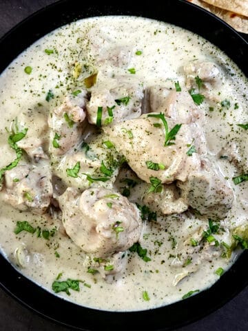 White chicken gravy (Indian malai chicken) - Easy chicken side dish for lunch and dinner.