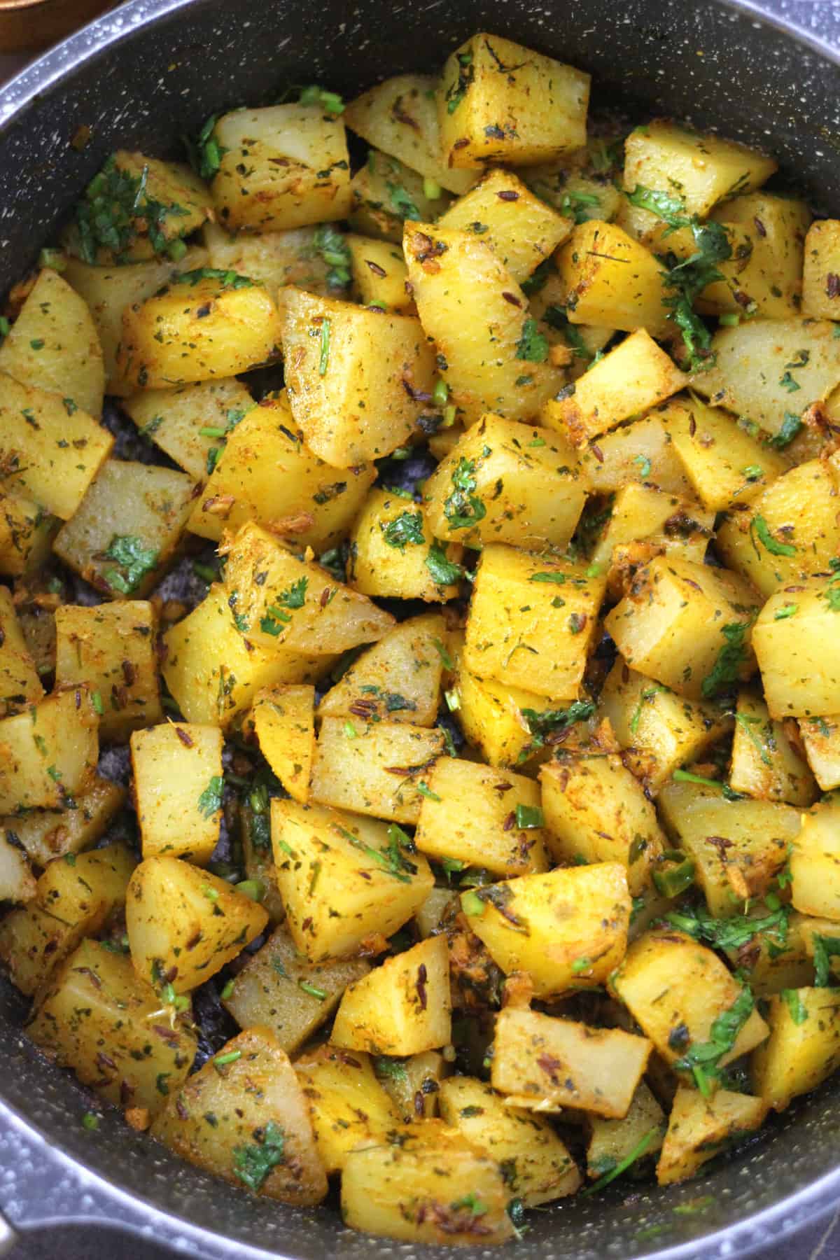 Easy potato side dish recipe - vegan, gluten free and no onion no garlic.