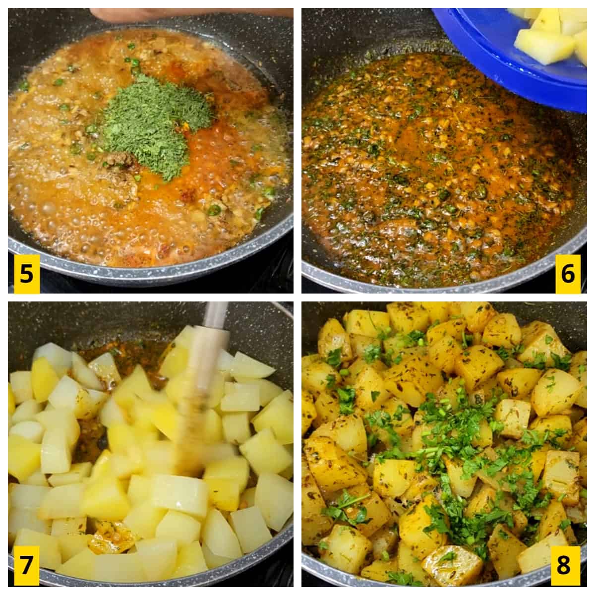 Easy homemade crispy jeera aloo side dish recipe.